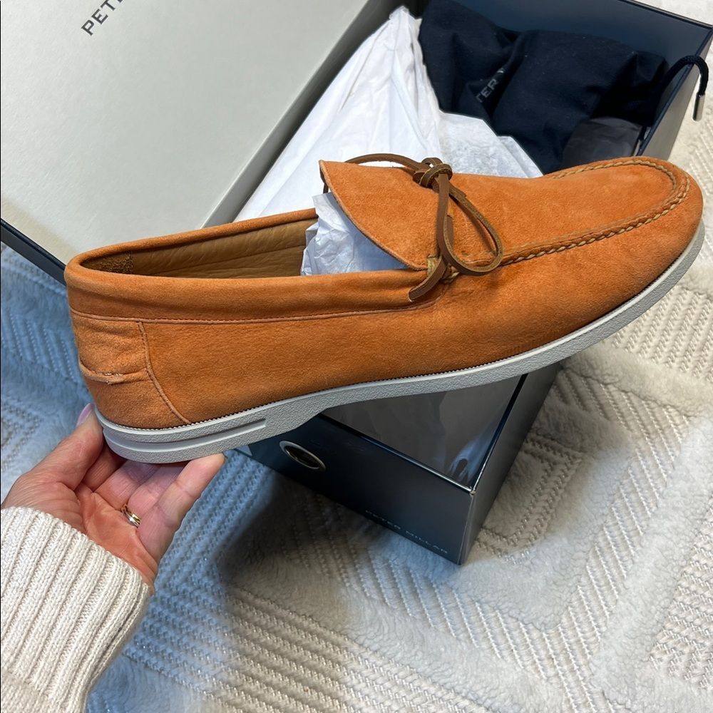 Peter Millar Excursionist Boat MS24XF20 Papaya Loafer Shoe - Picture 3 of 8